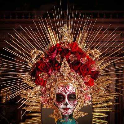 Birgit Moertl Bodyart Costume Setdesign Headpiece Makeup Lamuerte Photo Kniepeis
