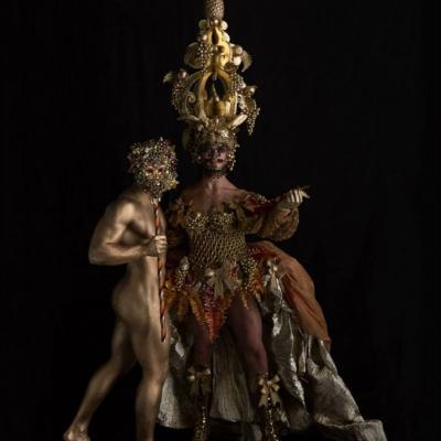 Birgit Moertl Costume Mask Bodyart Sfx Gold Life Ball 2014 Photo Markus Morianz